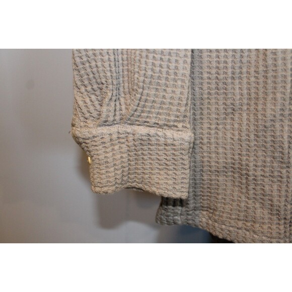 MATE THE LABEL Women’s Organic Waffle Button Up Long Sleeve Shirt BRK Brown - Picture 6 of 8